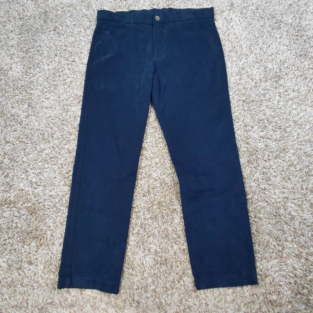 Greyson Armonk 5 Pocket Pants Mens 34x27.5 Hemmed Navy Slim Fit Stretch Golf